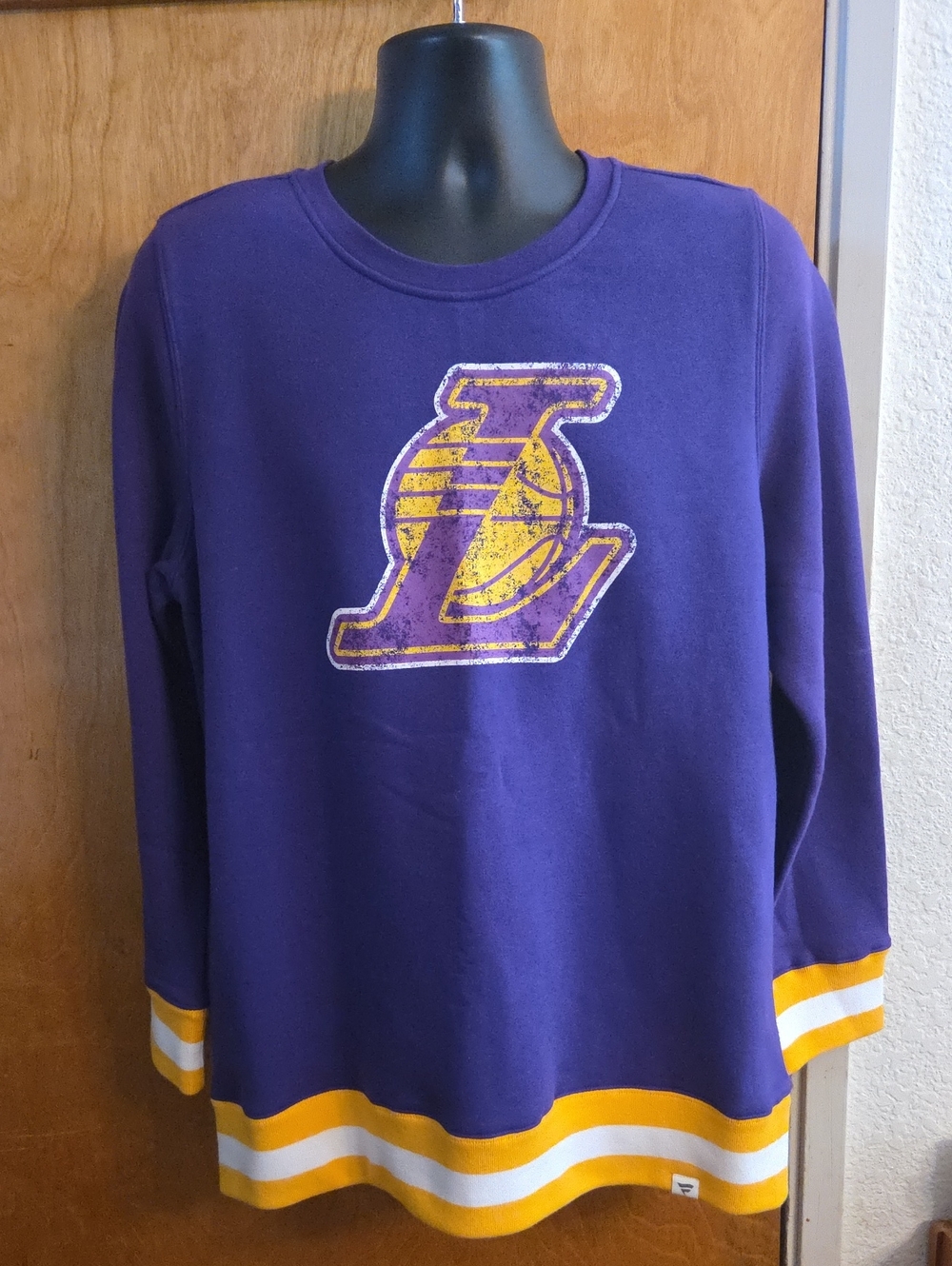 NWT Fanatics Los Angeles Lakers Purple Pullover Crewneck Sweatshirt Sz Large